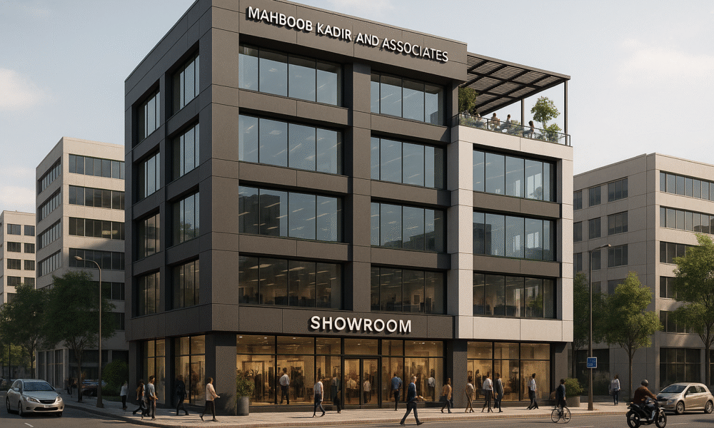 Discover modern commercial building elevations with glass façade designs for corporate offices, luxury showrooms & flagship retail projects.